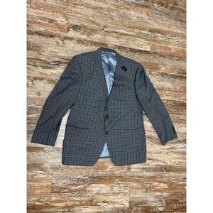 Mens Trunk Club Dormeuil Amadeus Blazer Sport Coat Blue Plaid Wool Size 48 *READ